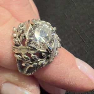 *Just sold* Vintage Sterling Silver 4 Carat White Sapphire Ring, size 6